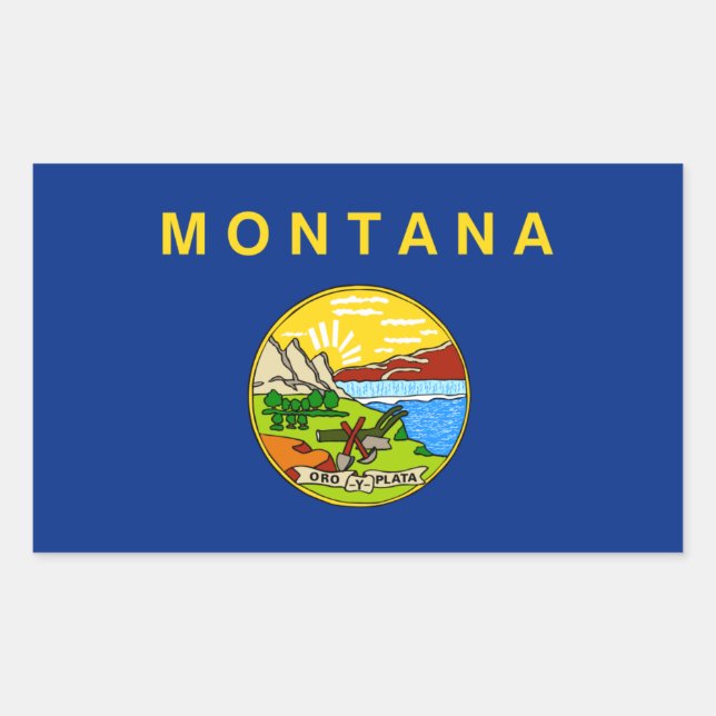 Montanan Flag, Flag of Montana Rectangular Sticker (Front)