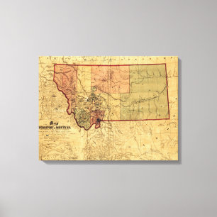 MontanaPanoramic MapMontana Canvas Print