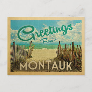 Montauk Beach Vintage Travel Postcard