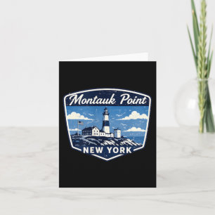 Montauk int New York Lighthouse Coastal Ocean Card