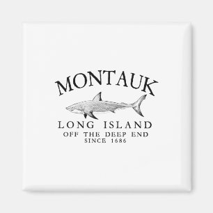 Montauk Li Off The Deep End Shark Fishing Vintage Magnet