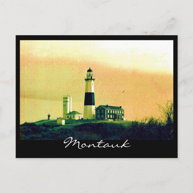 montauk light house postcard (Front)