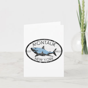 Montauk New York Fishing Shark Fish Beach Boating Card