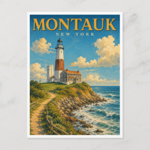 Montauk New York Montauk Lighthouse GeoSaga Postcard