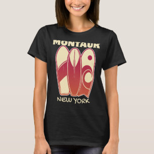 MONTAUK NEW YORK Surfing Vintage Surfboards Retro T-Shirt