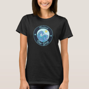 Montauk Ny New York Souvenir Nautical Surfer Graph T-Shirt
