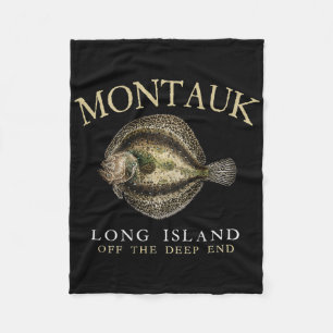 Montauk Off The Deep End Fluke Flounder Fishing On Fleece Blanket