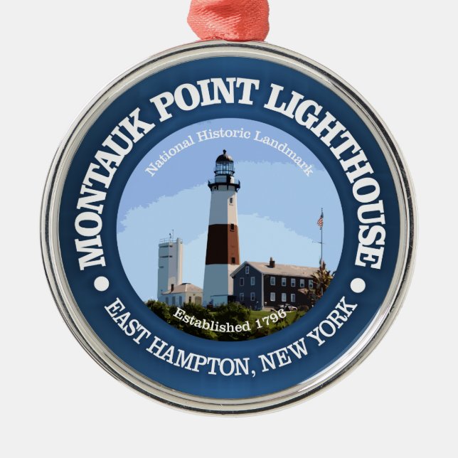 Montauk Point Light Metal Tree Decoration (Front)