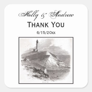 Montauk Point Lighthouse Hamptons Long Island NY Square Sticker
