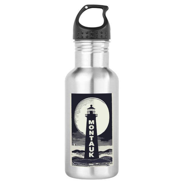 Montauk Point Lighthouse Moon 532 Ml Water Bottle (Front)