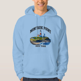 Montauk Point Lighthouse New York Coastal Hoodie