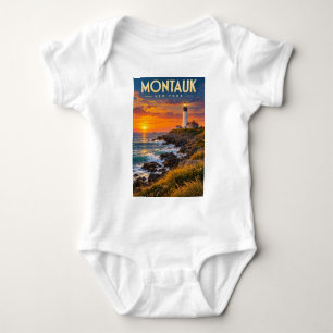 Montauk Point Lighthouse Sunset New York  Baby Bodysuit