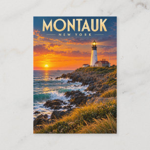 Montauk Point Lighthouse Sunset New York Calling Card