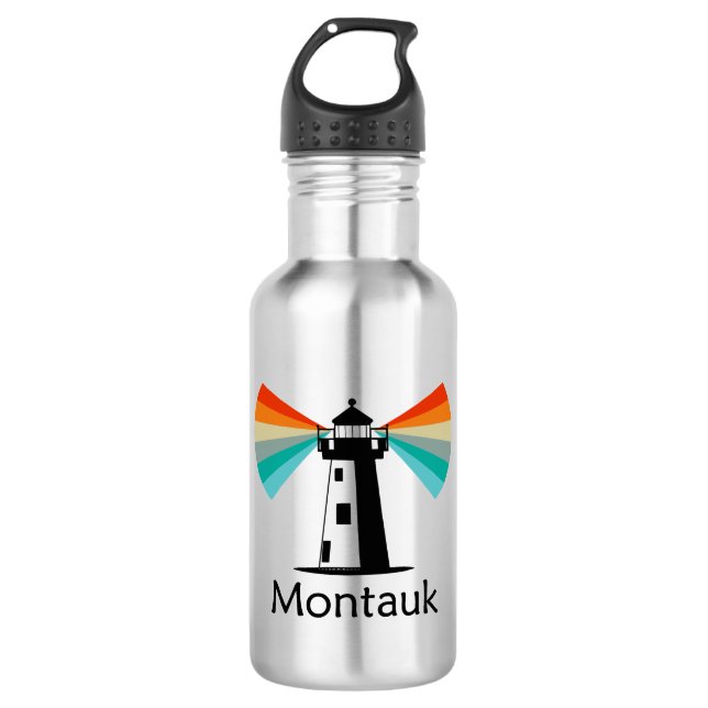 Montauk Point New York Lighthouse Rainbow 532 Ml Water Bottle (Front)