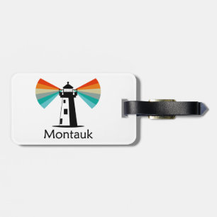 Montauk Point New York Lighthouse Rainbow Luggage Tag