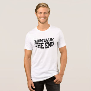 MONTAUK THE END hamptons fishing boating summer  Tri-Blend Shirt