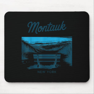 Montauk Vintage Travel Scenic View Mouse Pad