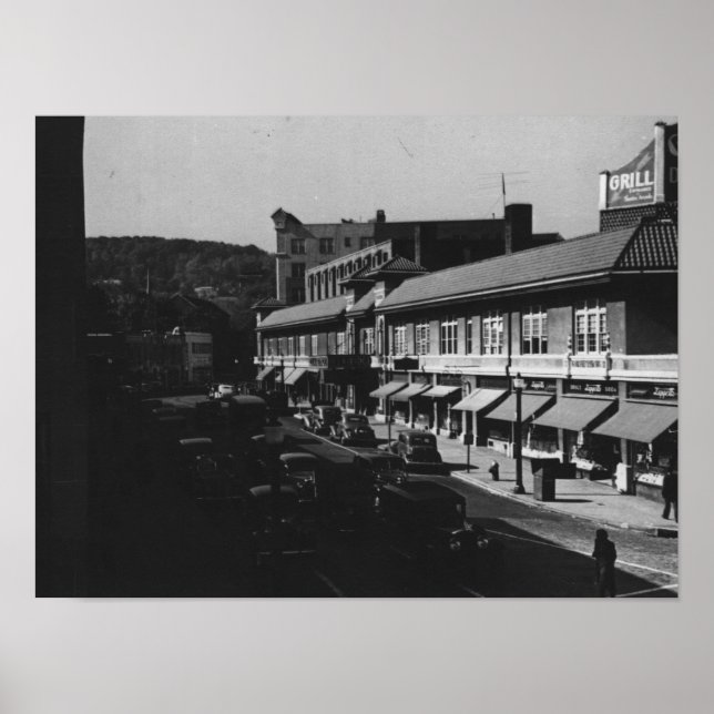 Montclair NJ, Park Street, View, 1940s Vintage Poster (Front)