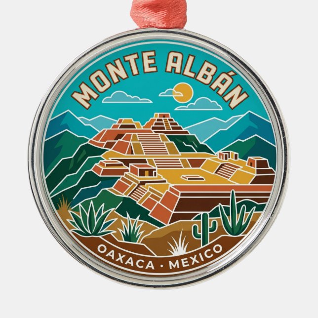 Monte Albán Mexico Metal Tree Decoration (Front)