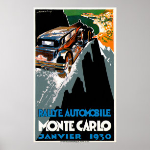 Monte Carlo Auto Rally ~ Vintage Automobile Ad Poster