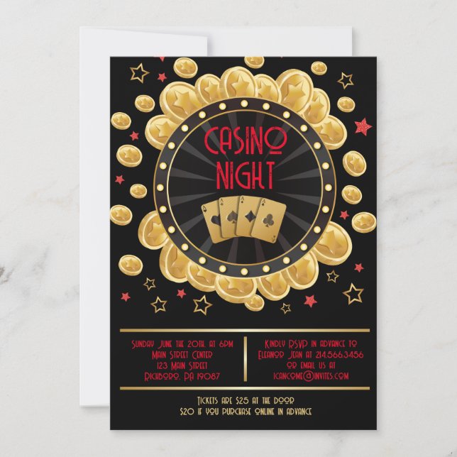 MONTE CARLO CASINO NIGHT Fund Raising Invitation (Front)
