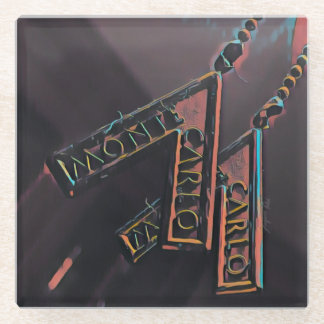 Monte Carlo Glass Art Glass Coaster