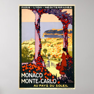 Monte-Carlo Monaco Beach Travel Poster