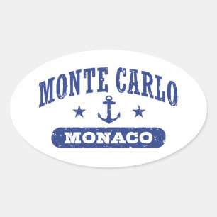 Monte Carlo Monaco Oval Sticker