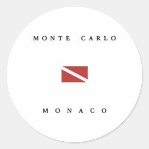 Monte Carlo Monaco Scuba Dive Flag Classic Round Sticker