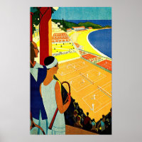 Monte Carlo Monaco Tennis Travel Art