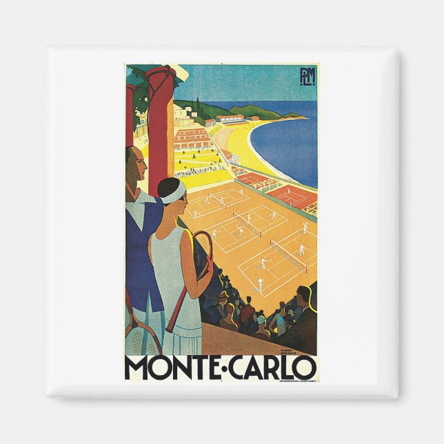 Monte Carlo Monaco Vintage Travel Magnet (Front)