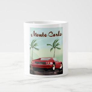 Monte Carlo sports car travel poster Large Coffee Mug