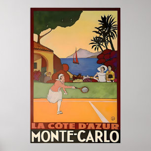 Monte Carlo Tennis Print French Riviera Art Travel