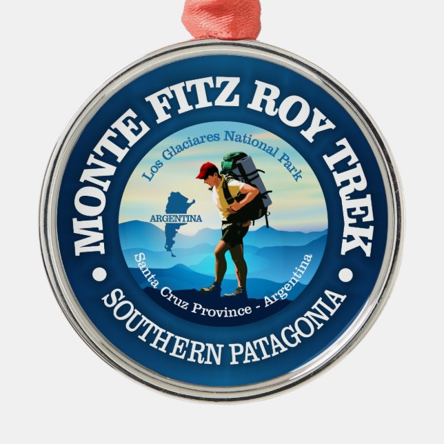 Monte Fitz Roy Trek (C) Metal Tree Decoration (Front)