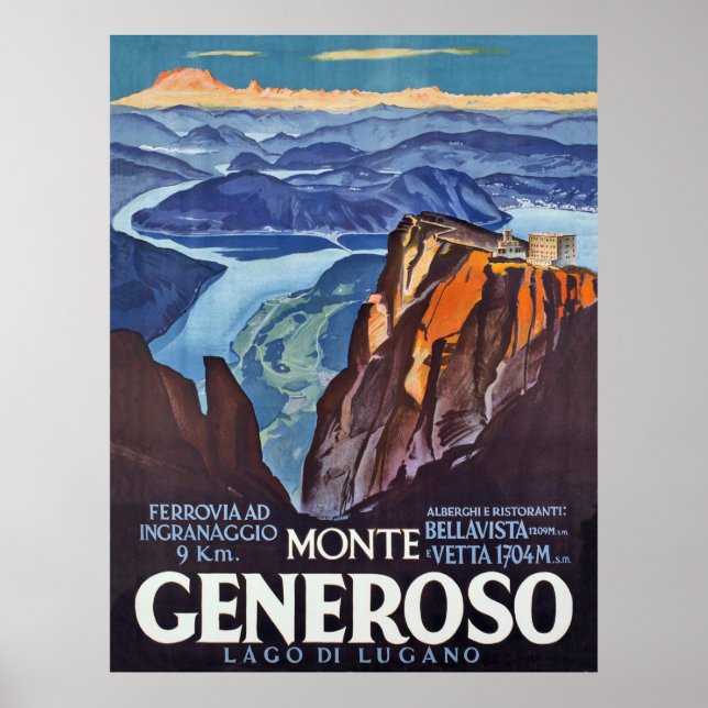 Monte Generoso, Lugano lake,view from the mountain Poster (Front)