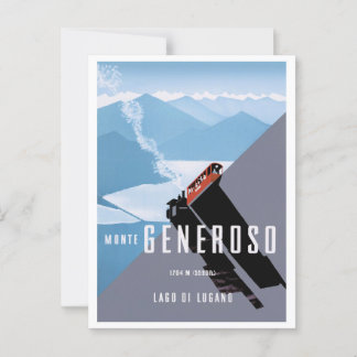 Monte Generoso Travel Poster Illustration Postcard