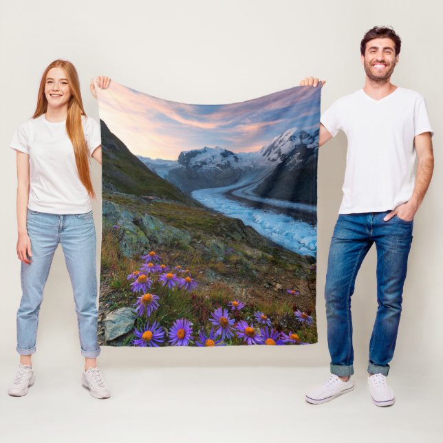 Monte Rosa Glacier | Switzerland Fleece Blanket (In Situ)