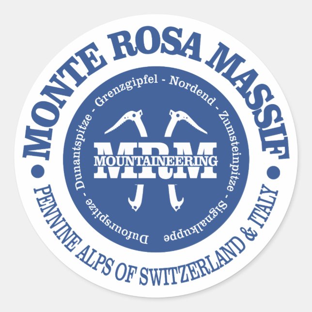 Monte Rosa Massif Classic Round Sticker (Front)