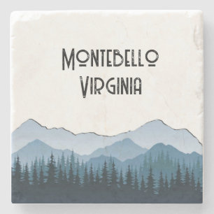 Montebello VA Blue Ridge Mountains Custom Blue Stone Coaster