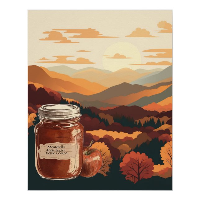 Montebello, Virginia Apple Butter customisable Poster (Front)