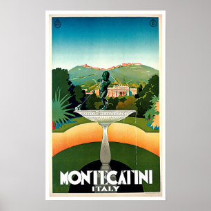 Montecatini Tuscany Italy Vintage Travel Poster