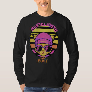 Montecristo Or Bust Retro Aesthetic Cat With A Bea T-Shirt