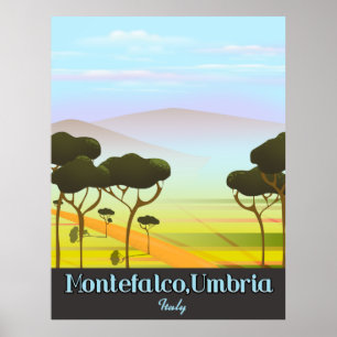 Montefalco, Umbria italy travel poster