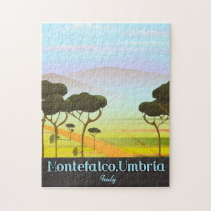 Montefalco, Umbria italy travel poster Jigsaw Puzzle