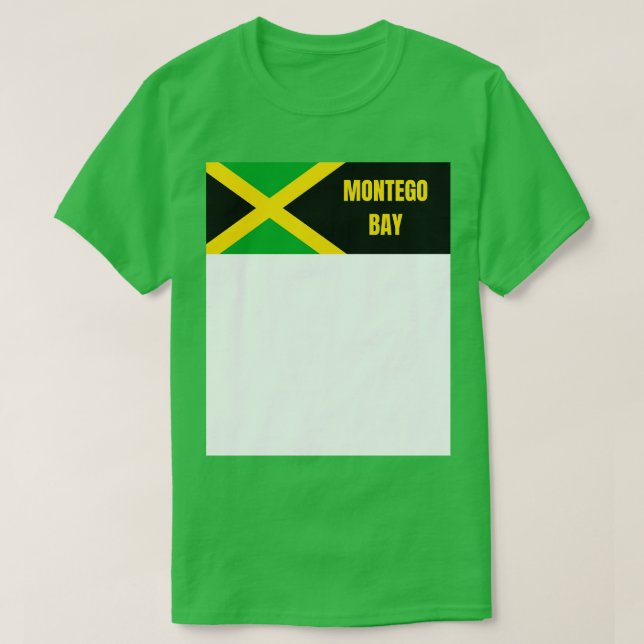 Montego Bay City in Jamaican Flag T-Shirt (Design Front)