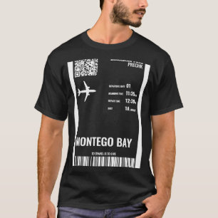 Montego Bay Jamaica Boarding Pass Airline Ticket T T-Shirt