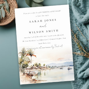 Montego Bay Jamaica Landscape Wedding Anniversary  Invitation