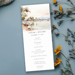 Montego Bay Jamaica Landscape Wedding Program  Invitation