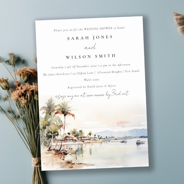 Montego Bay Jamaica Landscape Wedding Shower Invitation (Creator Uploaded)