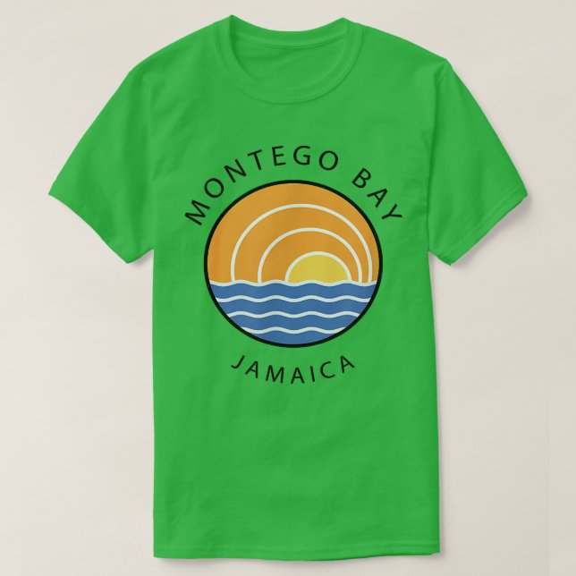 Montego Bay Jamaica Retro Colourful Sunset Ocean N T-Shirt (Design Front)